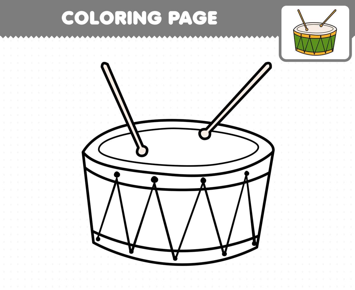 juego educativo para niños página para colorear dibujos animados instrumento musical guitarra hoja de trabajo imprimible 9989568 Vector en Vecteezy instrumentos-musicales-para-colorear-musicales-doris