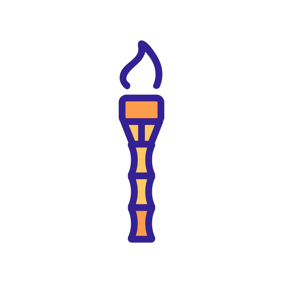 bamboo burning torch icon vector outline illustration