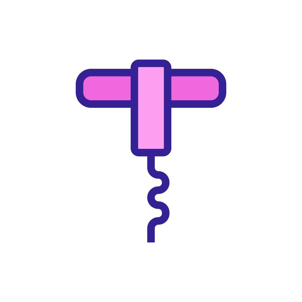 corkscrew for opening bottles icon vector outline illustration