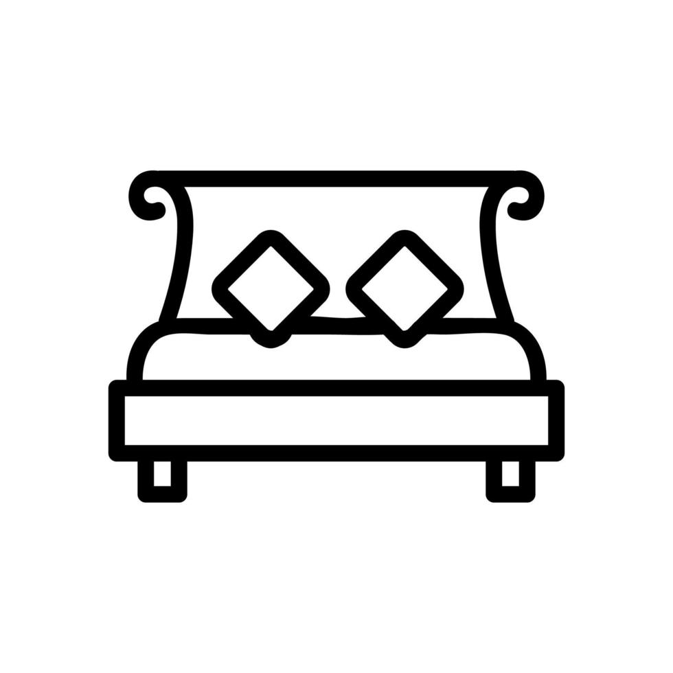 Modern bed icon vector. Isolated contour symbol illustration vector
