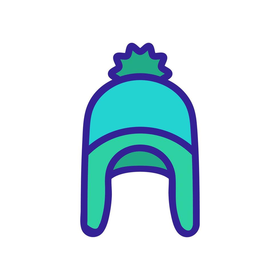 hat with ear flaps icon vector outline illustration