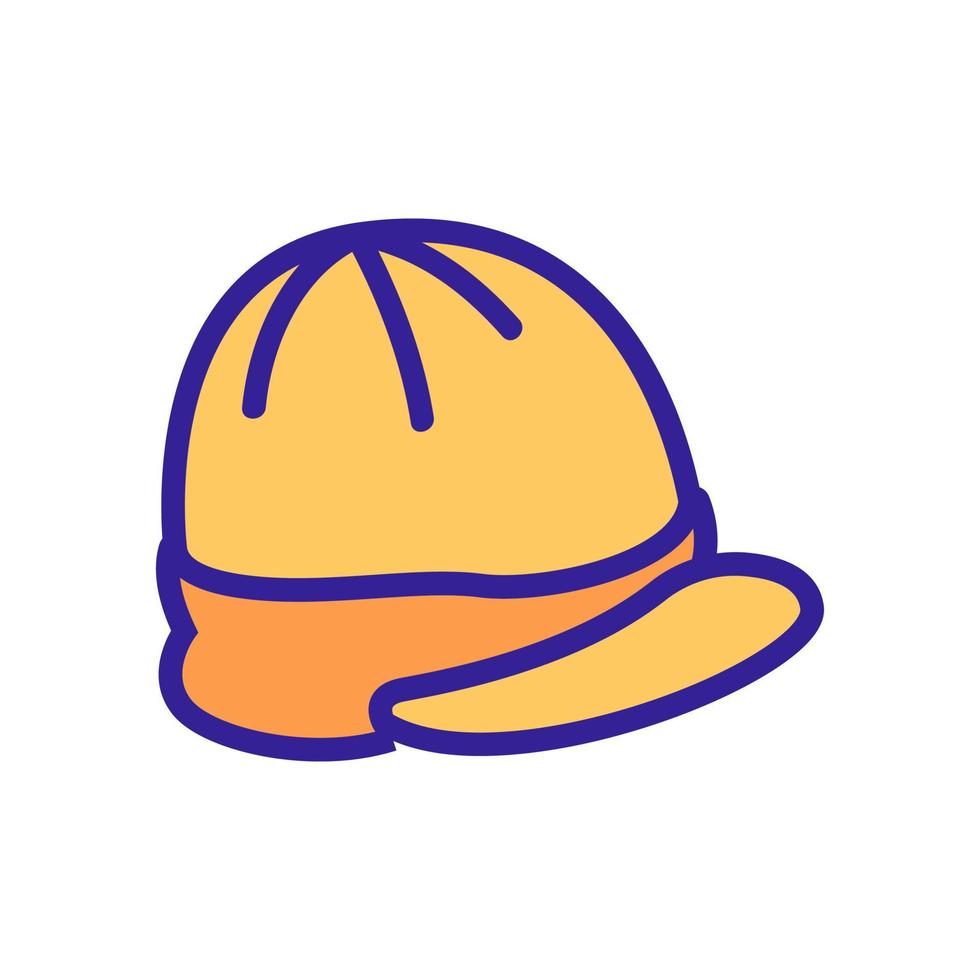 cap with visor top view icon vector outline illustration