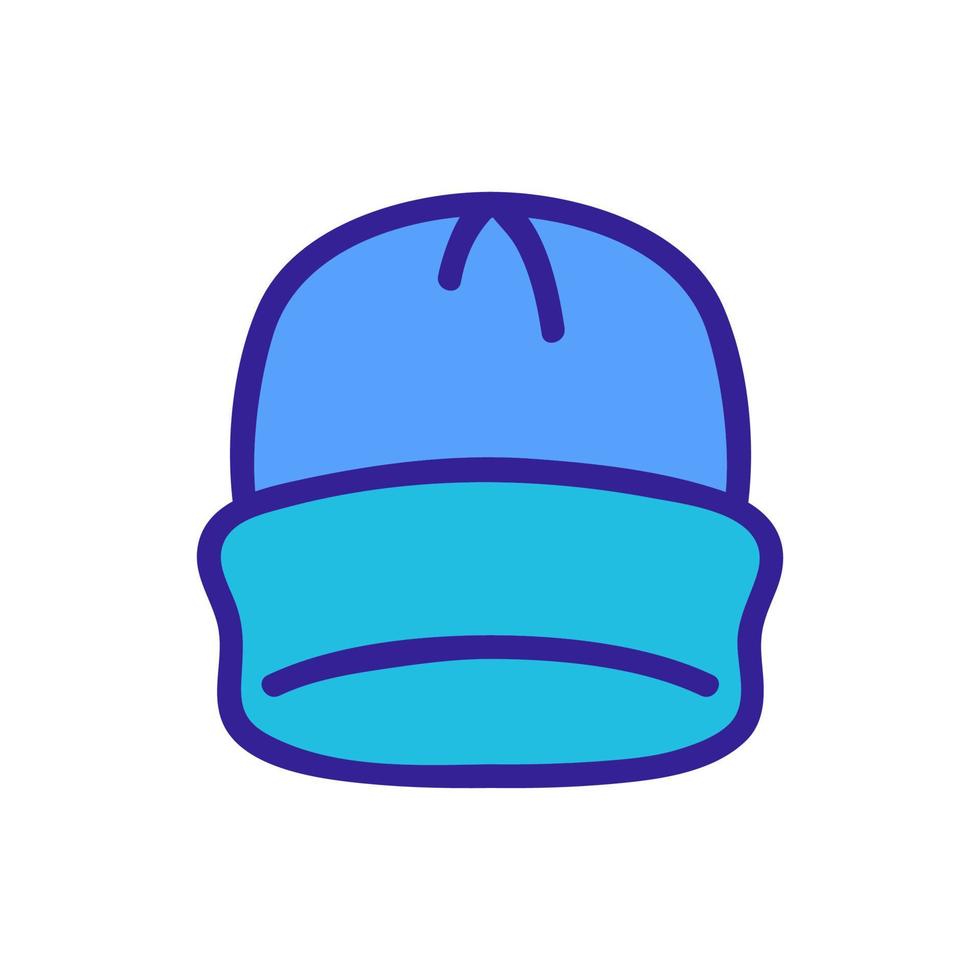 gorro liso con ilustración de contorno de vector de icono de solapa