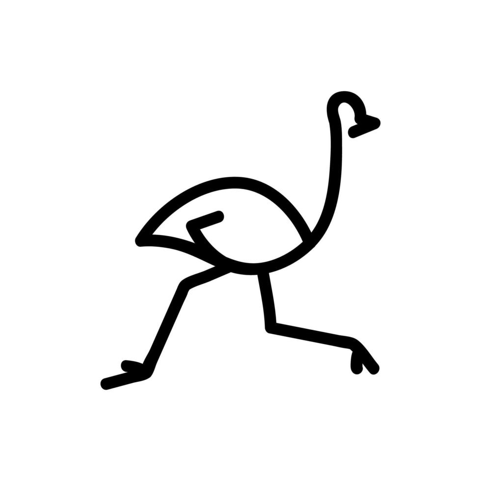 ostrich icon vector. Isolated contour symbol illustration vector