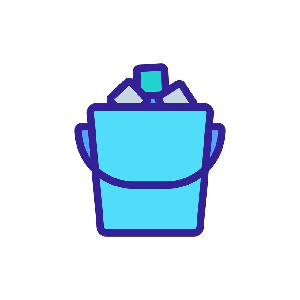 filled ice bucket icon vector outline illustration