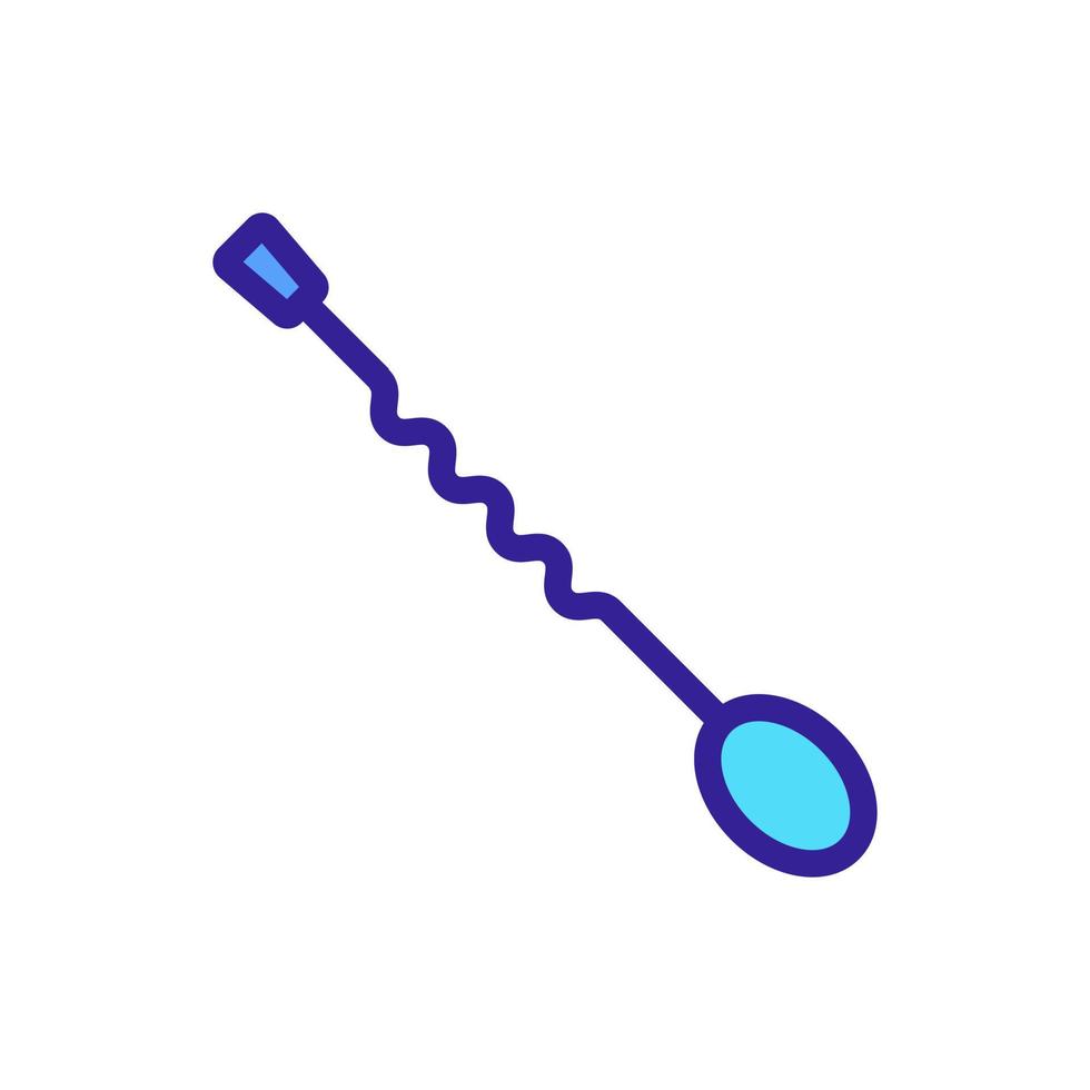 bar spoon with twisted handle icon vector outline illustration