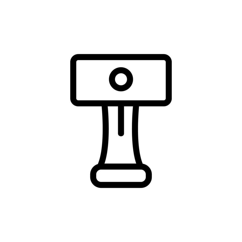 barcode scanner back view icon vector outline illustration