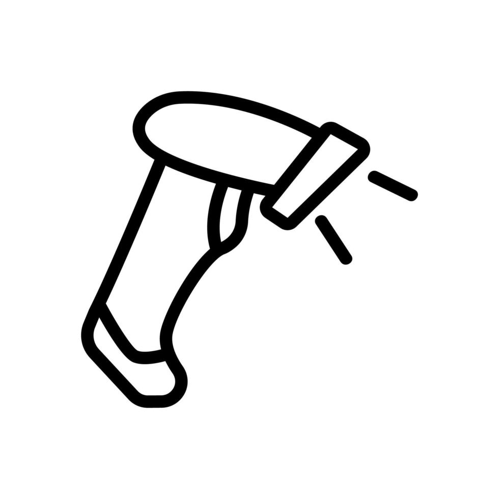 laser barcode scanner in action icon vector outline illustration