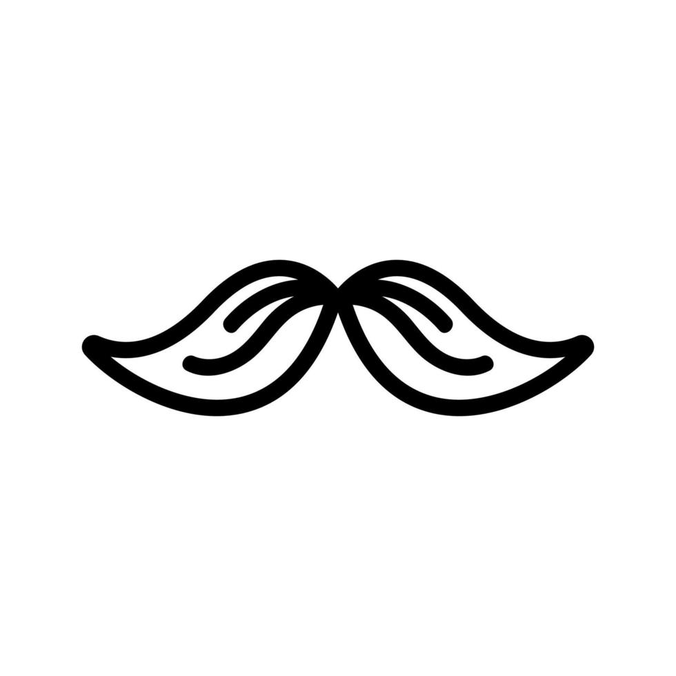 Men s mustache icon vector. Isolated contour symbol illustration vector
