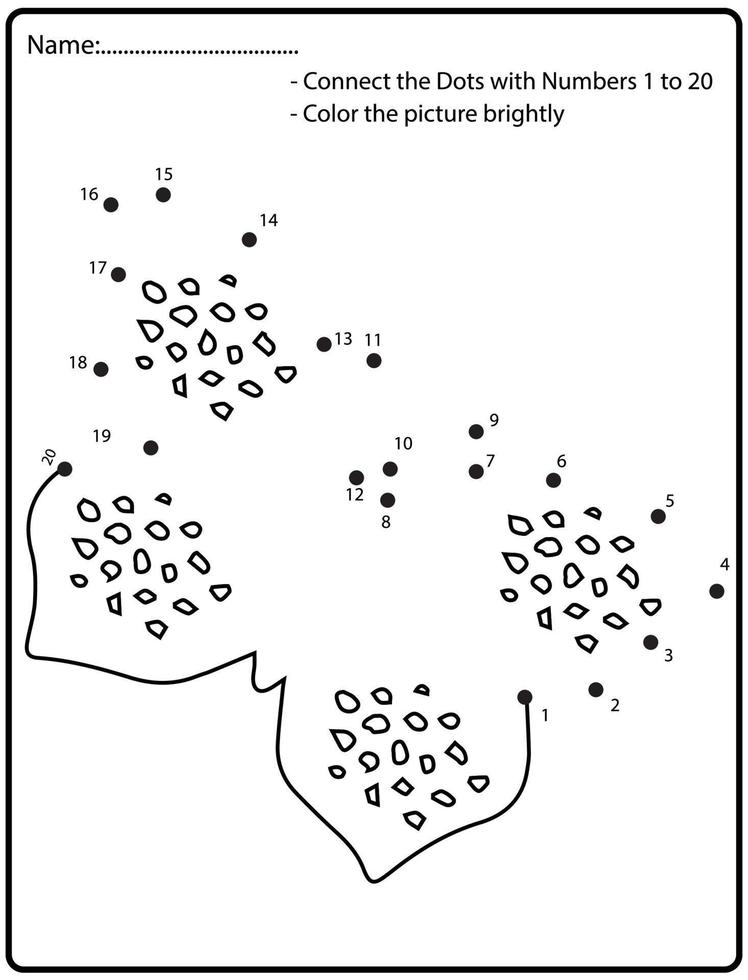 Connect the dots children educational drawing game. .Numbers activity