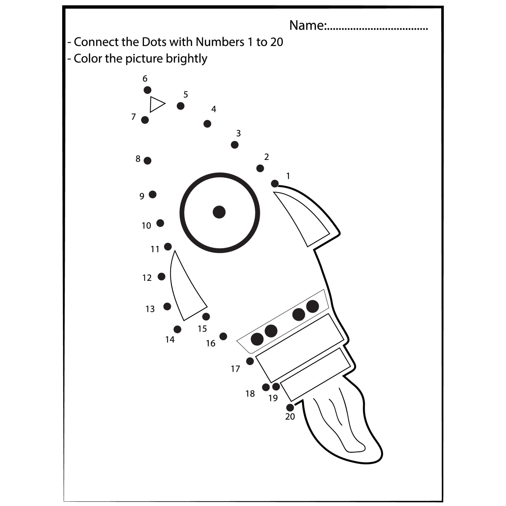 space dot-to-dot and color activity. Astronomy connect the dots game for  children. Funny math coloring 9990841 Vector Art at Vecteezy