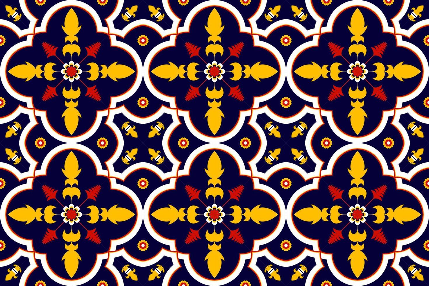 Ethnic seamless pattern flower color oriental. Native style. Design for background,texture,fabric,batik,clothing,wrapping,wallpaper,carpet,tile,embroidery vector
