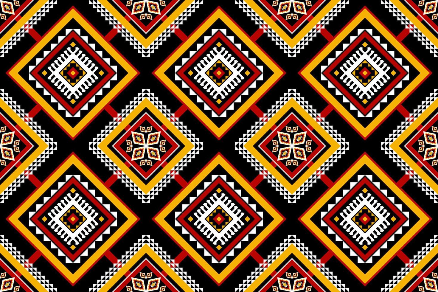 Geometric ethnic oriental seamless pattern traditional. Flower decoration. Design for background, carpet,wallpaper,clothing,wrapping,batik,fabric,Vector,illustration,embroidery. vector