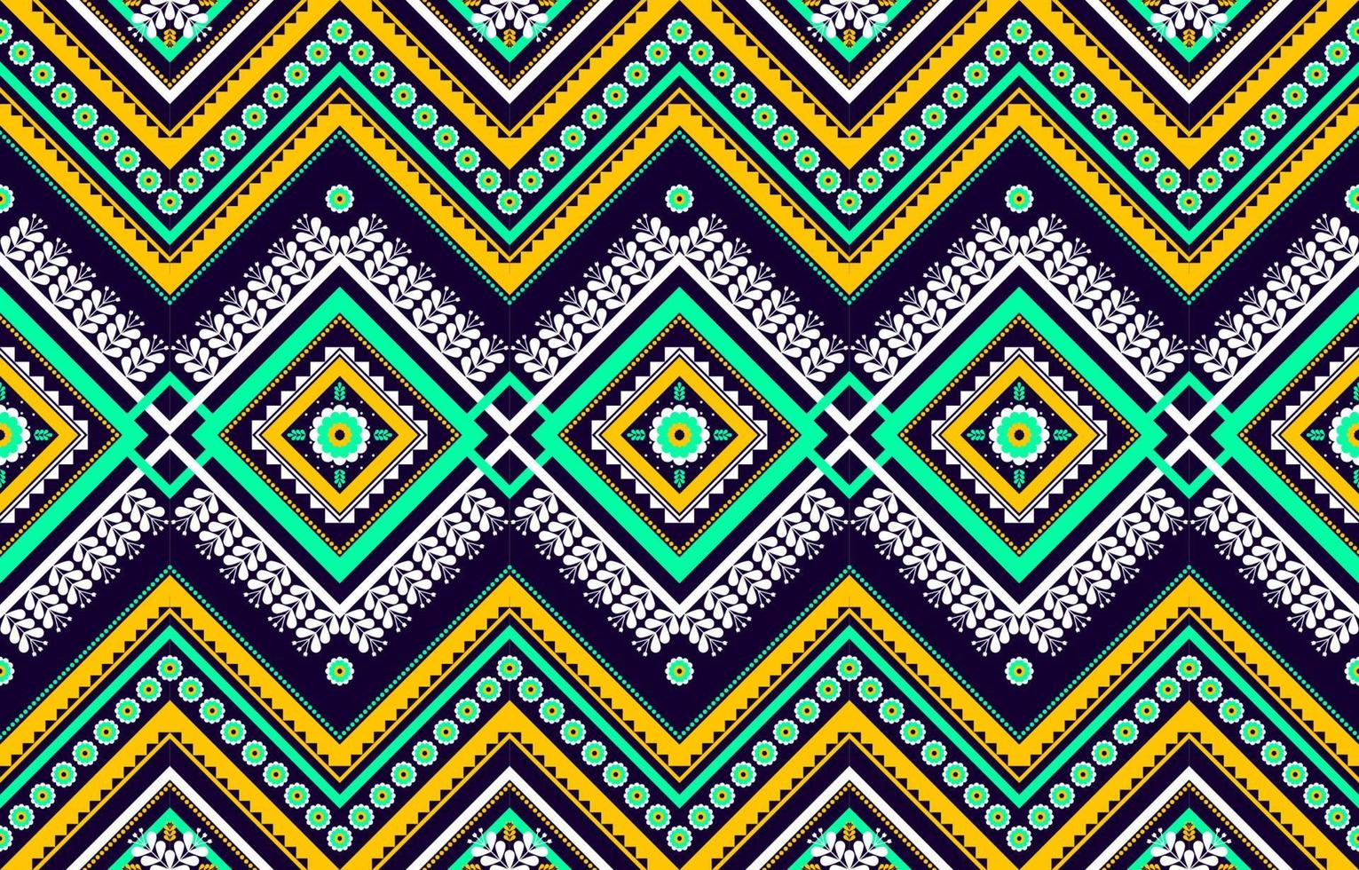 patrón geométrico étnico sin fisuras tradicional. rayas tribales orientales. decoración de flores diseño para fondo, ilustración, tela, batik, ropa, envoltura, papel tapiz, alfombra, bordado vector