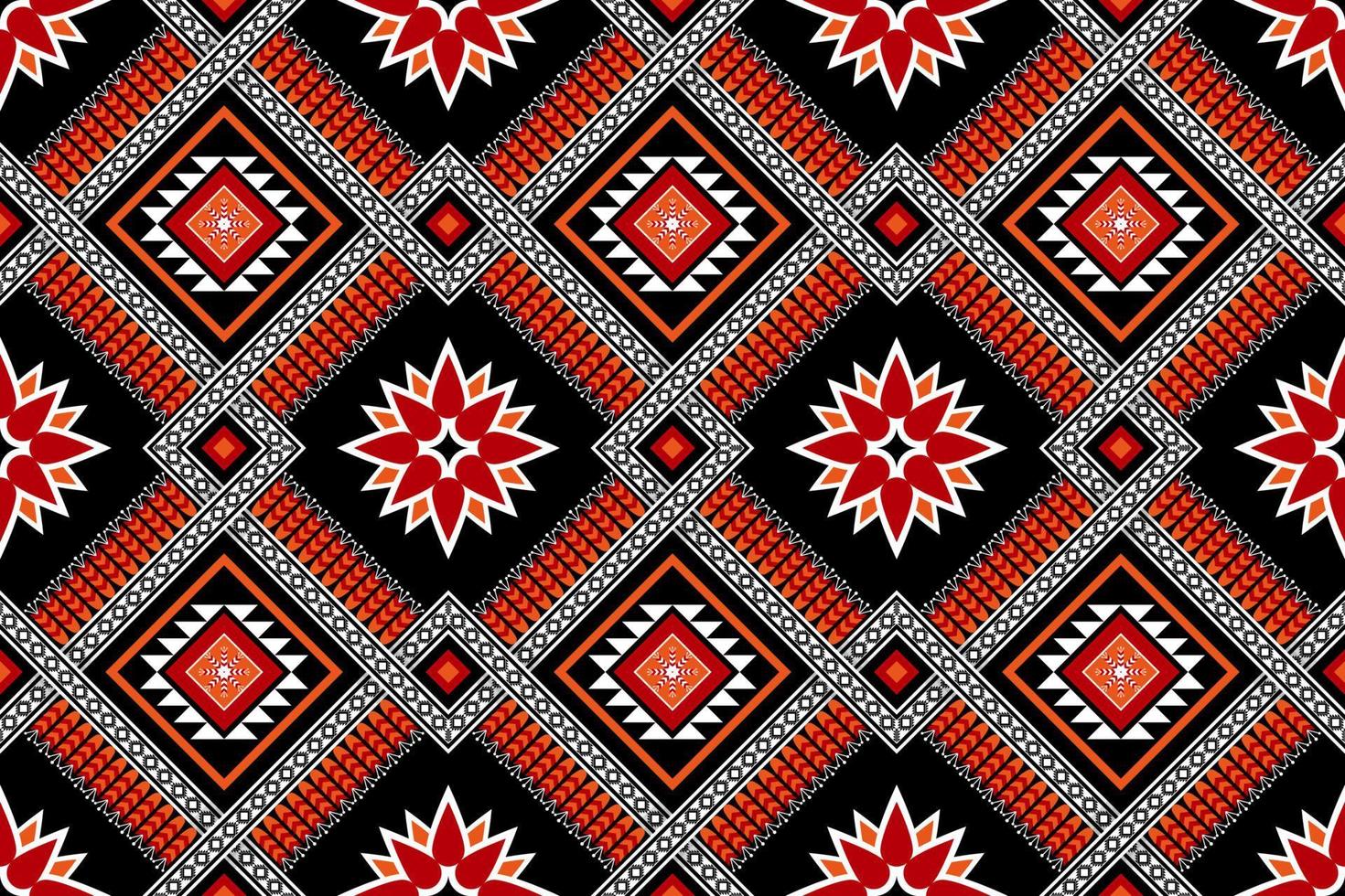 Geometric ethnic seamless pattern traditional. Flower decoration. Design for background, carpet,wallpaper,clothing,wrapping,batik,fabric,Vector,illustration,embroidery. vector