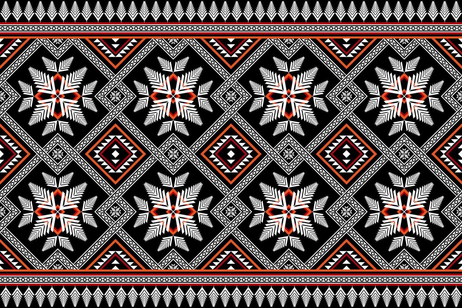 Geometric ethnic seamless pattern traditional. Flower decoration. Decorate the border. Design for background, carpet,wallpaper,clothing,wrapping,batik,fabric,Vector,illustration,embroidery. vector