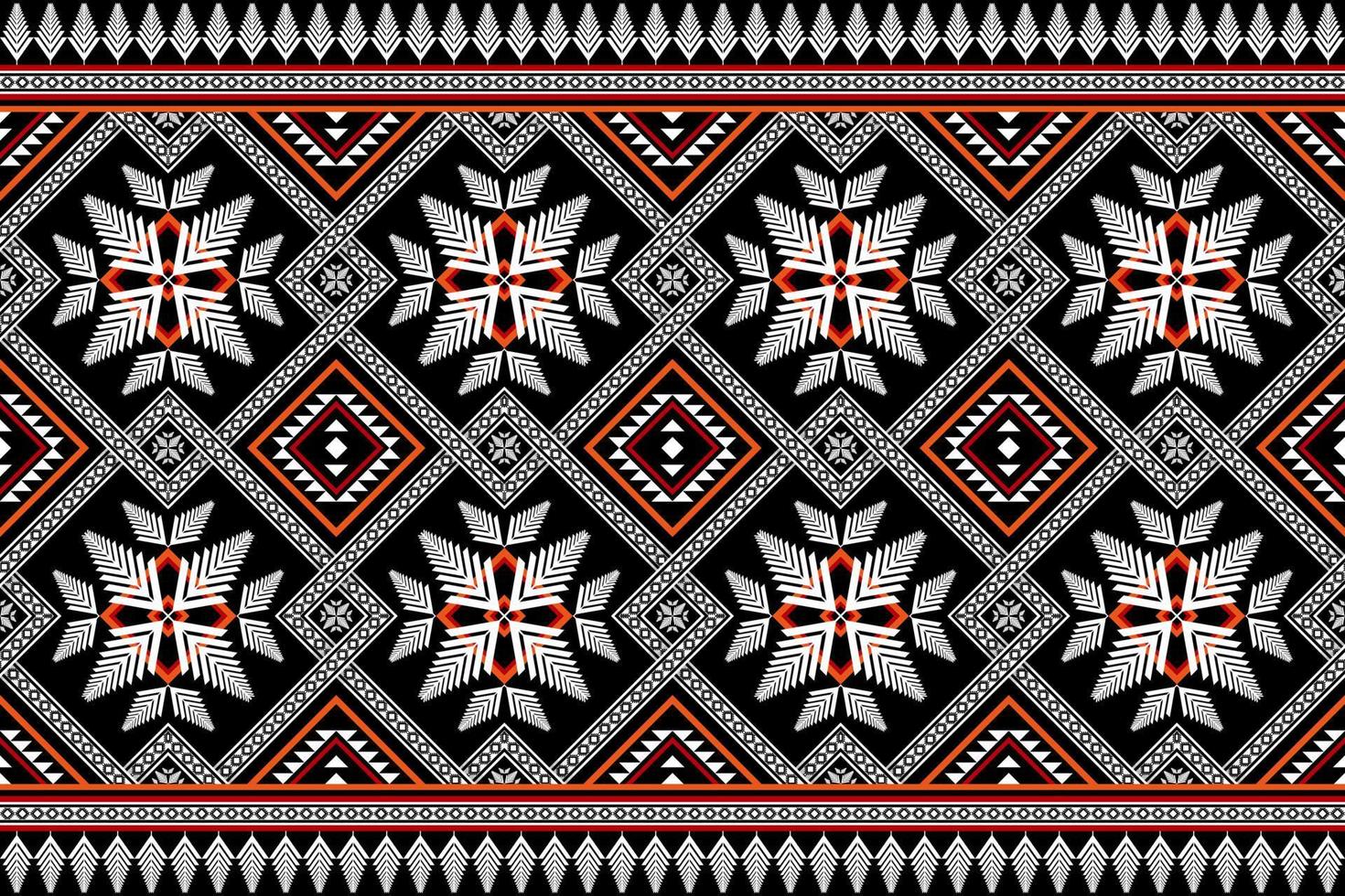 Geometric ethnic seamless pattern traditional. Flower decoration. Decorate the border. Design for background, carpet,wallpaper,clothing,wrapping,batik,fabric,Vector,illustration,embroidery. vector