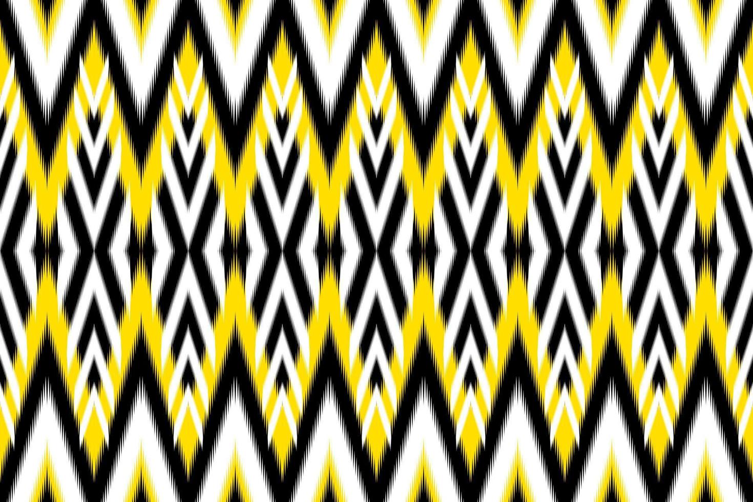 arte amarillo ikat. patrón étnico sin fisuras. estilo tribal tradicional. artesanía azteca. diseño para fondo, ilustración, textura, tela, batik, ropa, envoltura, papel tapiz, alfombra, bordado vector