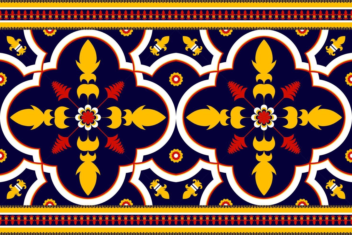 Ethnic seamless pattern flower color oriental. Native style. Design for background,texture,fabric,batik,clothing,wrapping,wallpaper,carpet,tile,embroidery vector