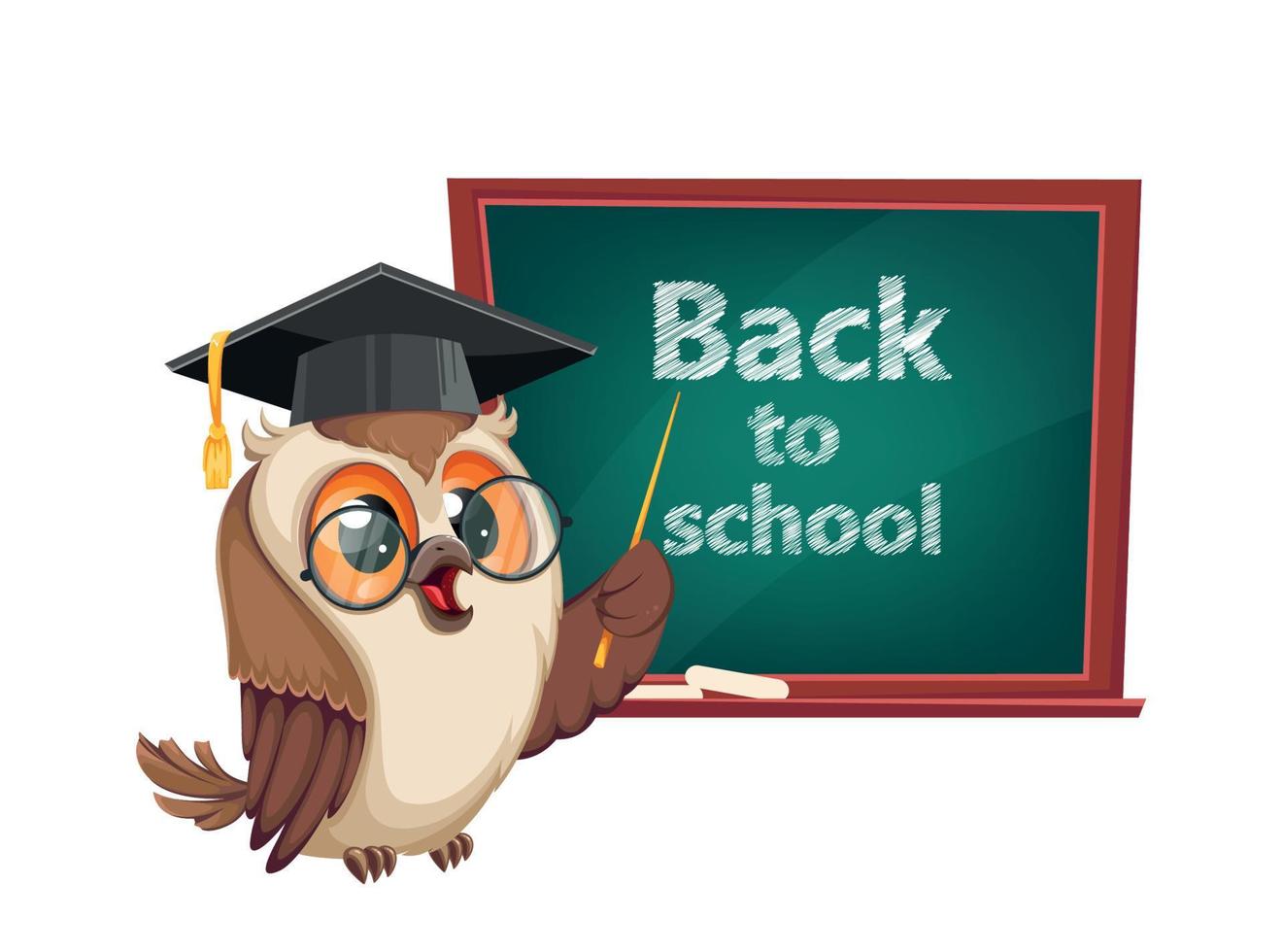 Owl in graduation cap. Back to school vector