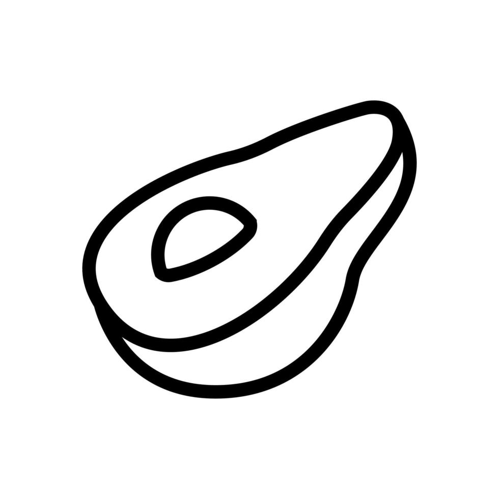 Ilustración de contorno de vector de icono maduro de aguacate