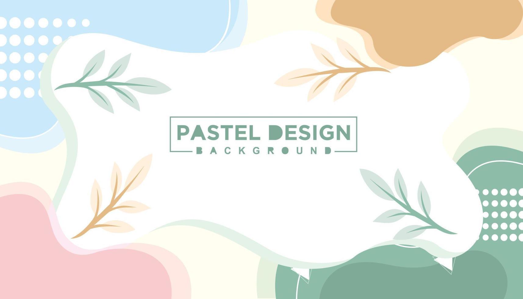 Abstract wavy and floral background pastel color design vector