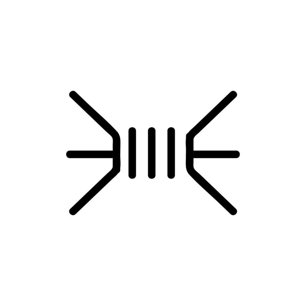 army barbed wire vector icon. Isolated contour symbol illustration