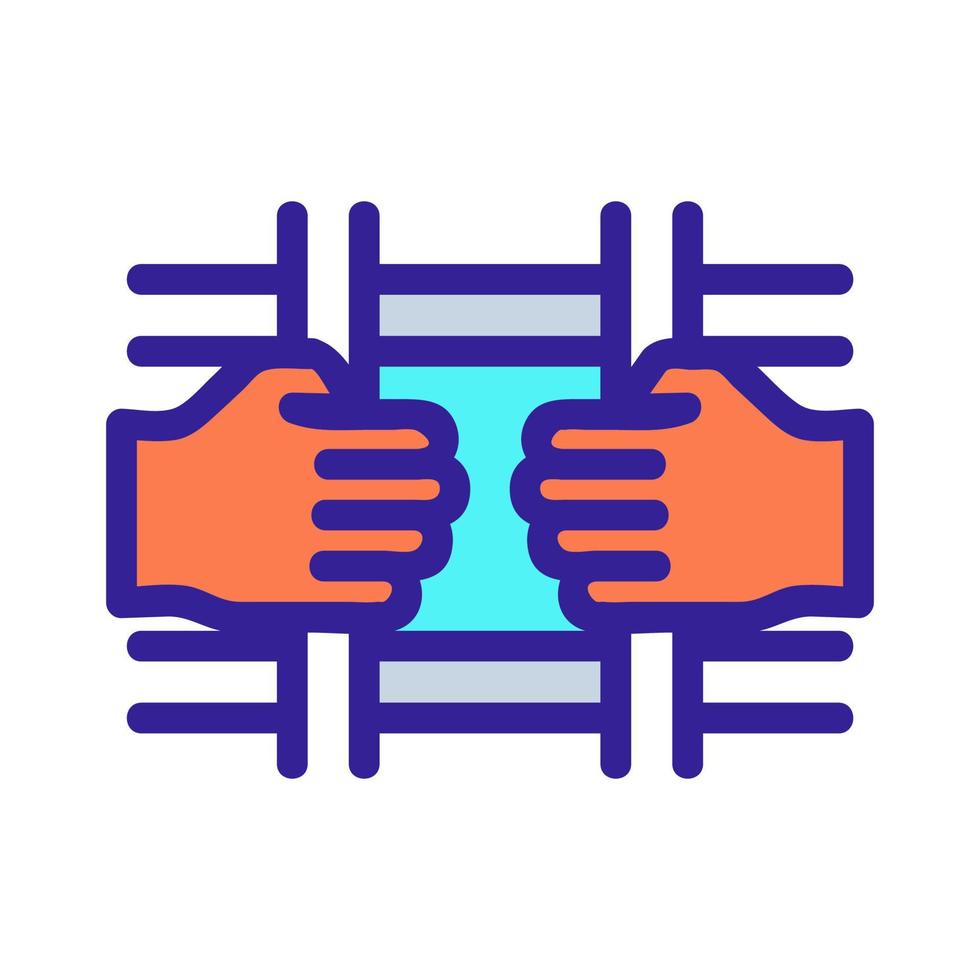 man behind bars icon vector. Isolated contour symbol illustration vector