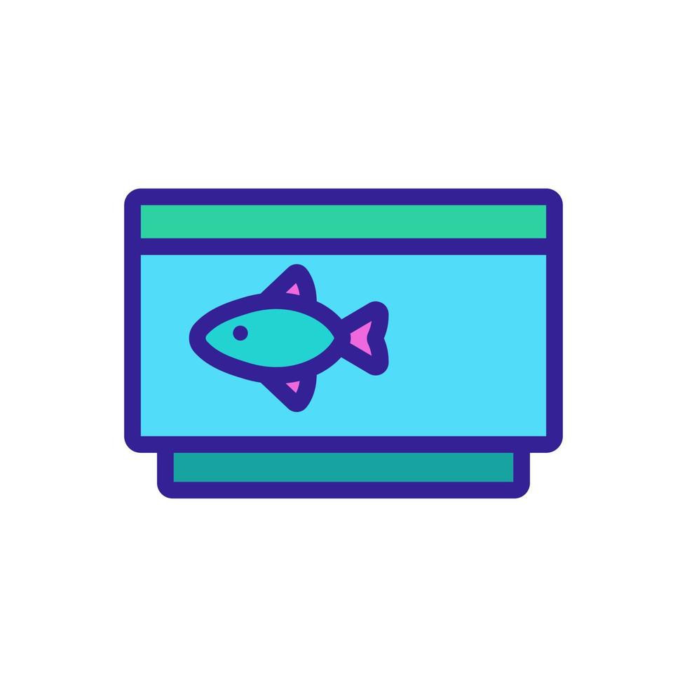 Aquarium icon vector. Isolated contour symbol illustration vector