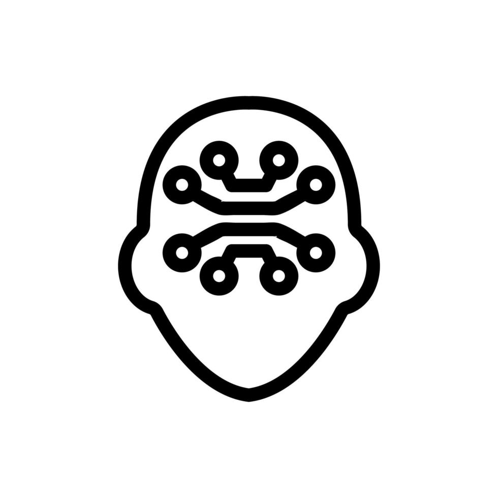 artificial intelligence icon vector. Isolated contour symbol illustration vector