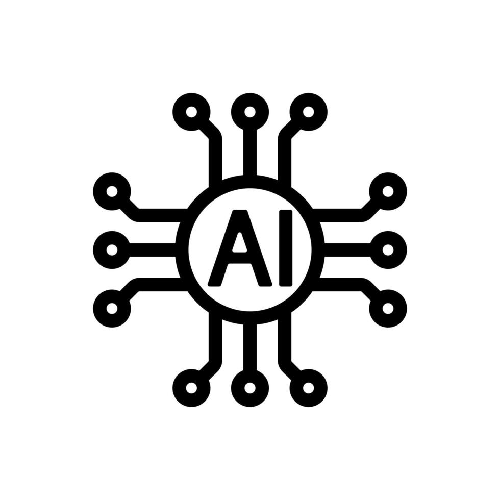 artificial intelligence icon vector. Isolated contour symbol illustration vector