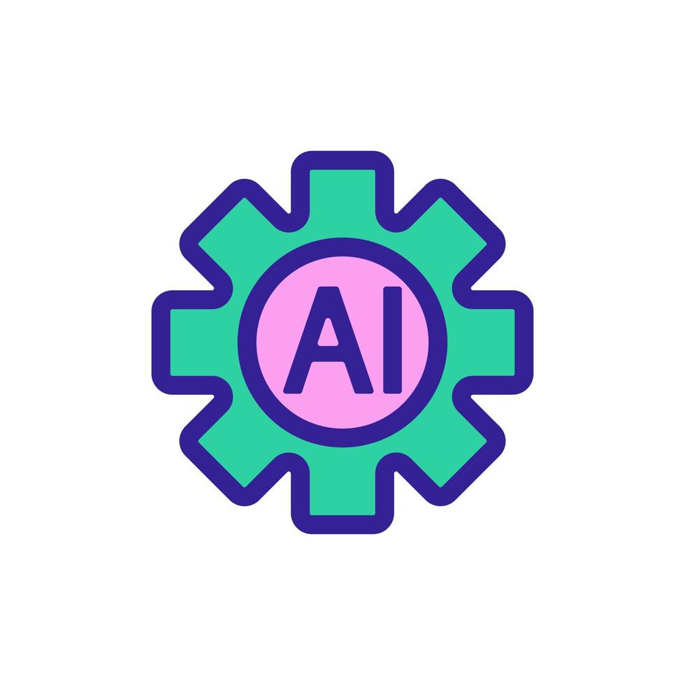 artificial intelligence icon vector. Isolated contour symbol illustration vector