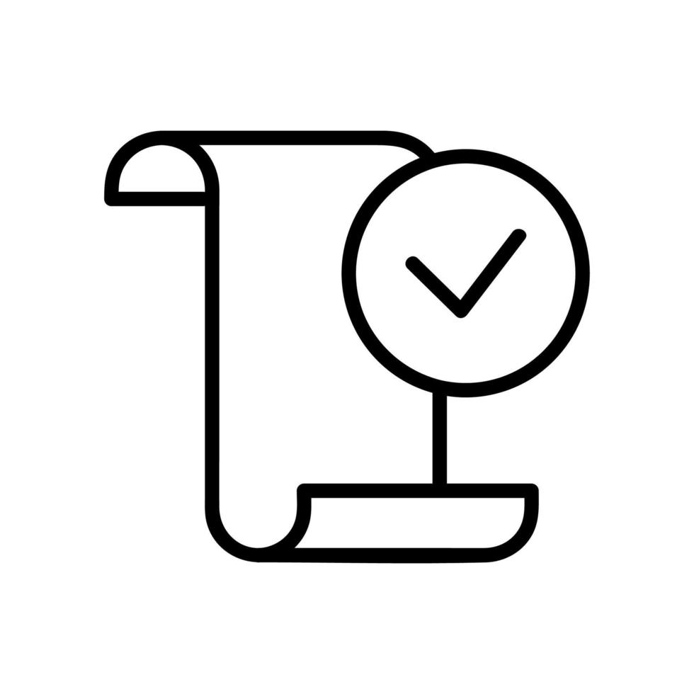 Approved vector icon. Isolated contour symbol illustration