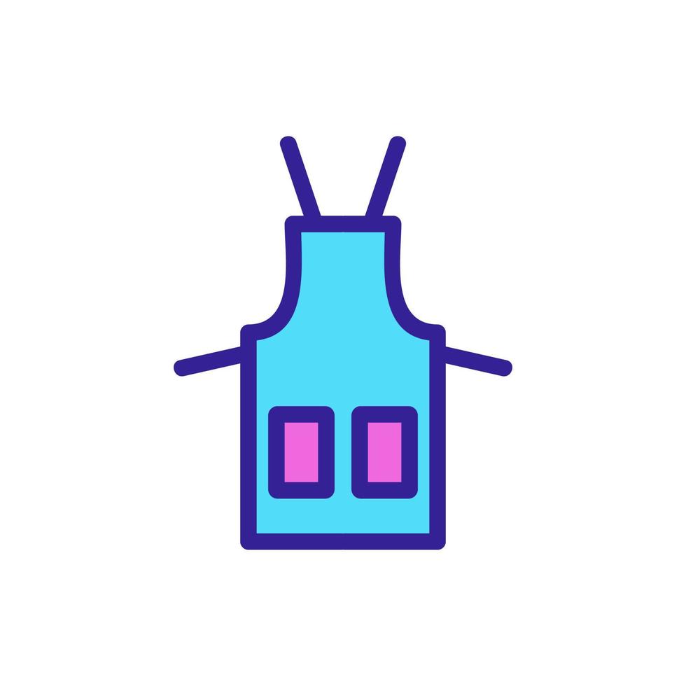 striped protective apron icon vector outline illustration