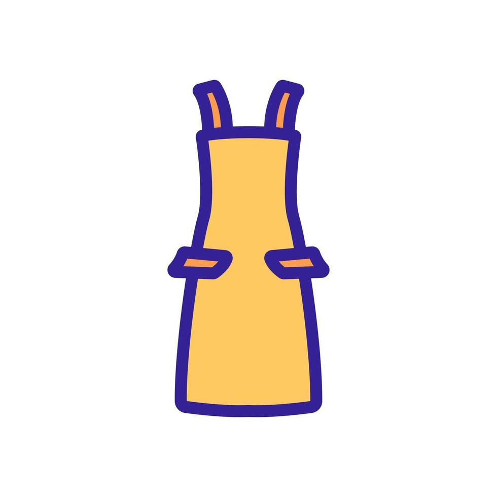 hostess checkered kitchen apron icon vector outline illustration