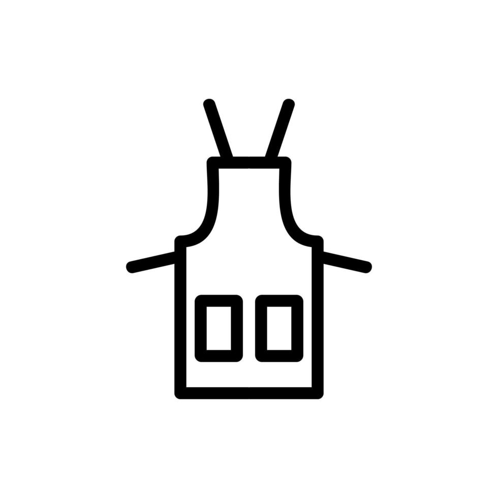 kitchen apron with two pockets icon vector outline illustration