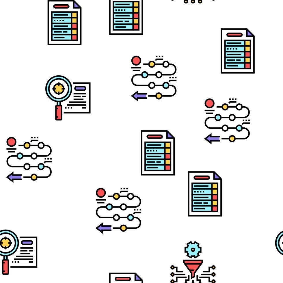 Planning Work Process Vector Seamless Pattern