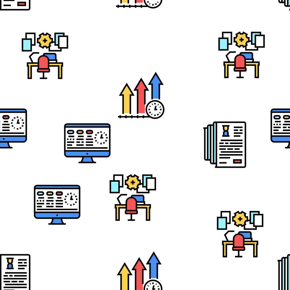 Productivity Manage Vector Seamless Pattern