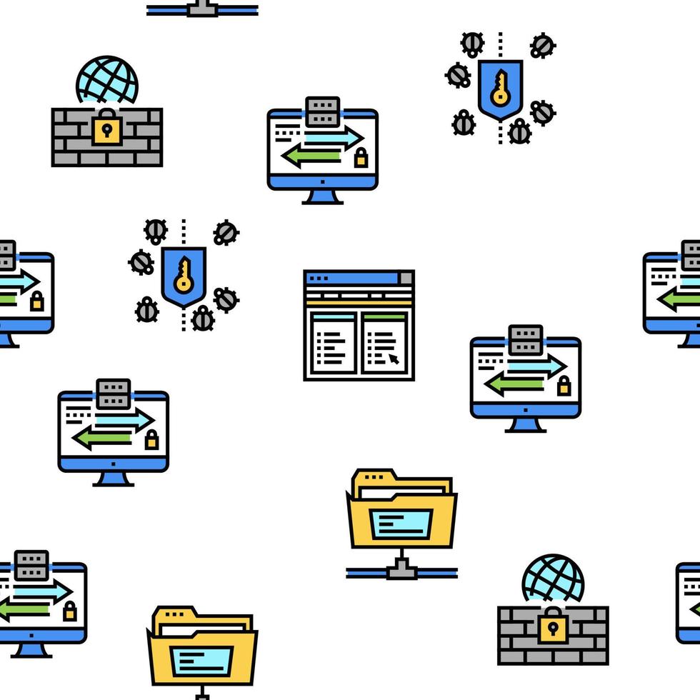 ssh, iconos de protocolo de transferencia de archivos sftp establecer vector