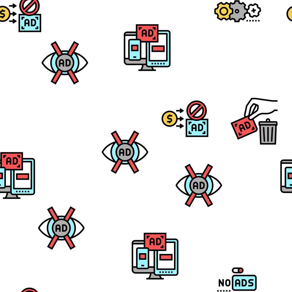 No Ads Advertise Free Vector Seamless Pattern