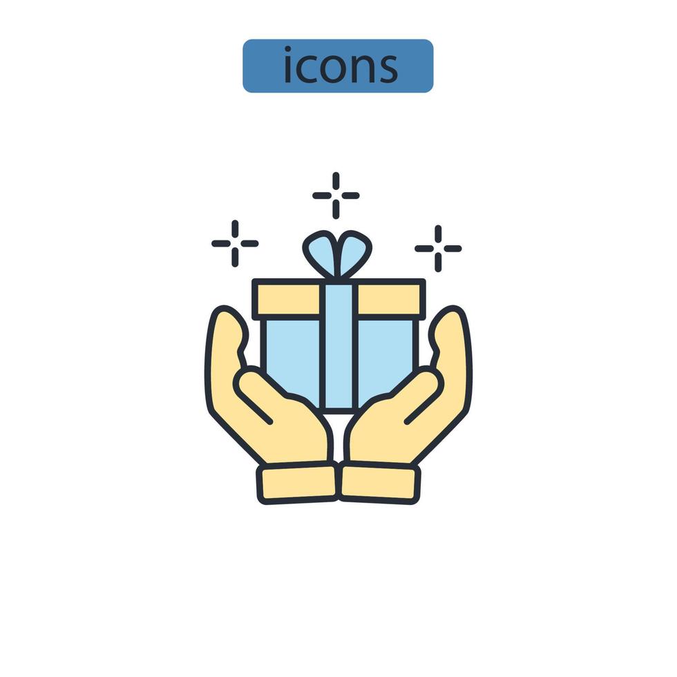 regalos iconos símbolo elementos vectoriales para infografía web vector