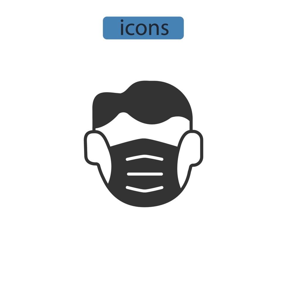 respirator mask icons  symbol vector elements for infographic web