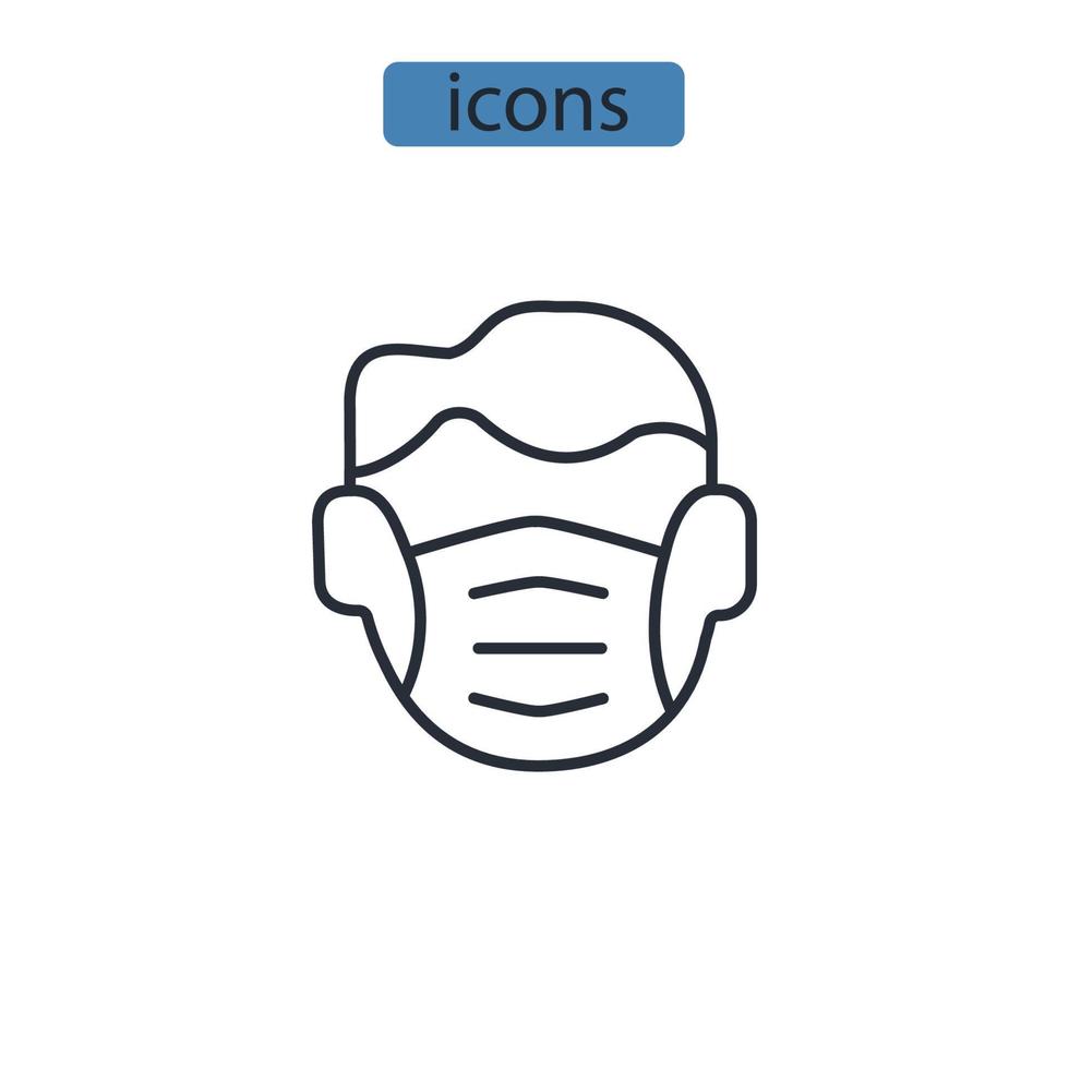 respirator mask icons  symbol vector elements for infographic web