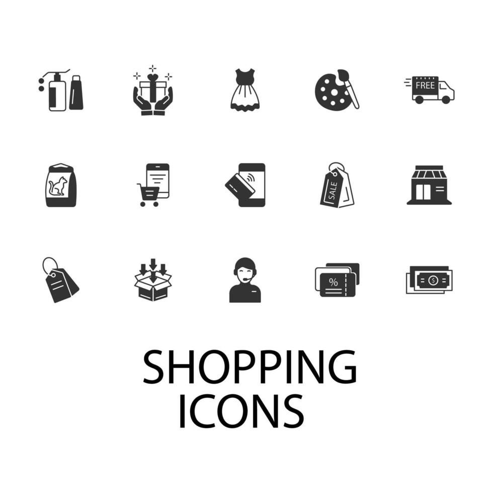 shopping, e-commerce icons set . shopping, e-commerce pack symbol vector elements for infographic web