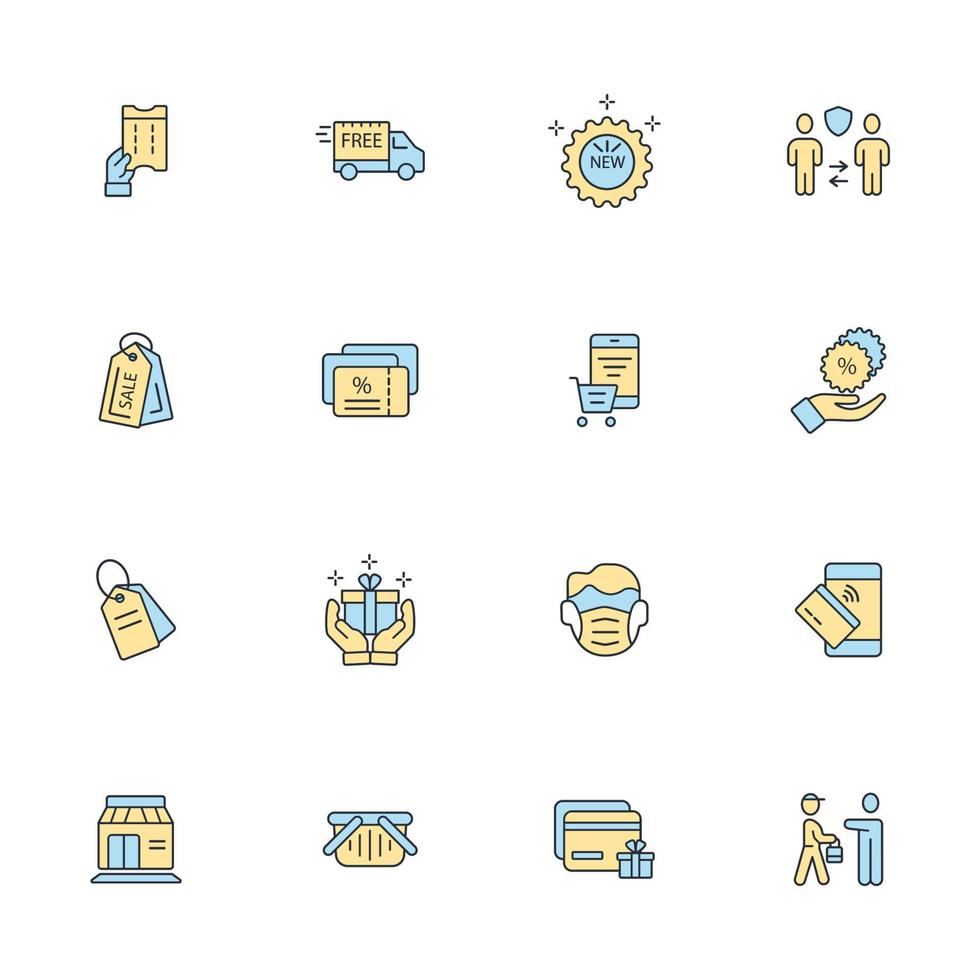 shopping, e-commerce icons set . shopping, e-commerce pack symbol vector elements for infographic web