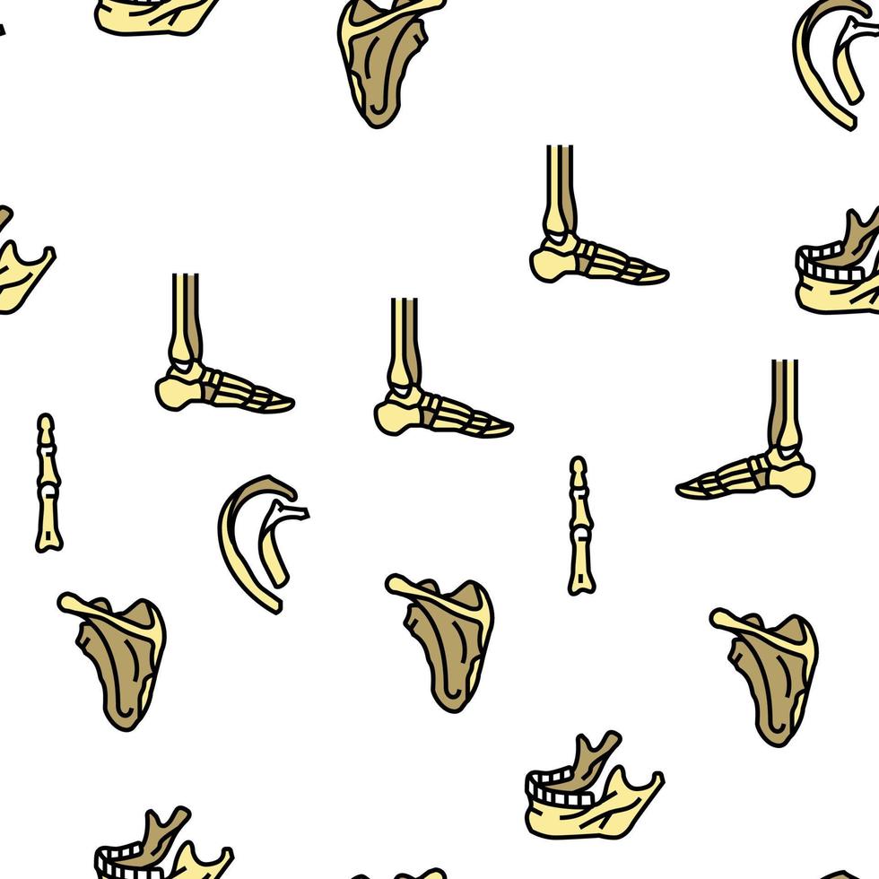 Bone Human Skeleton Structure Vector Seamless Pattern