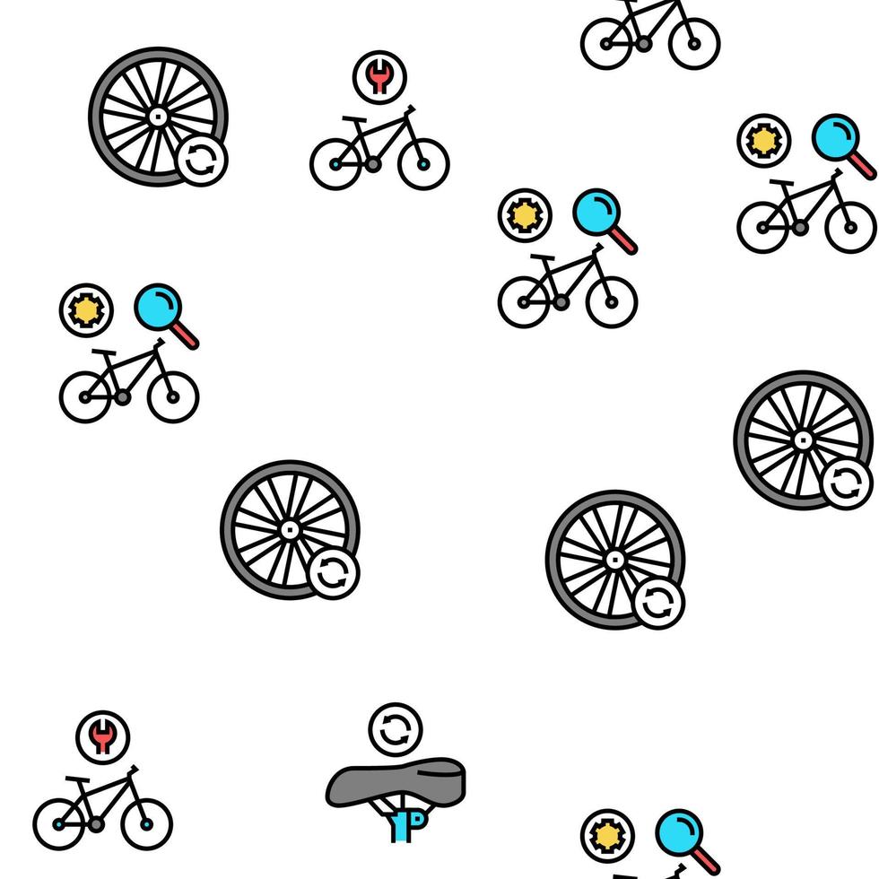 Bike Repair Service Vector Seamless Pattern