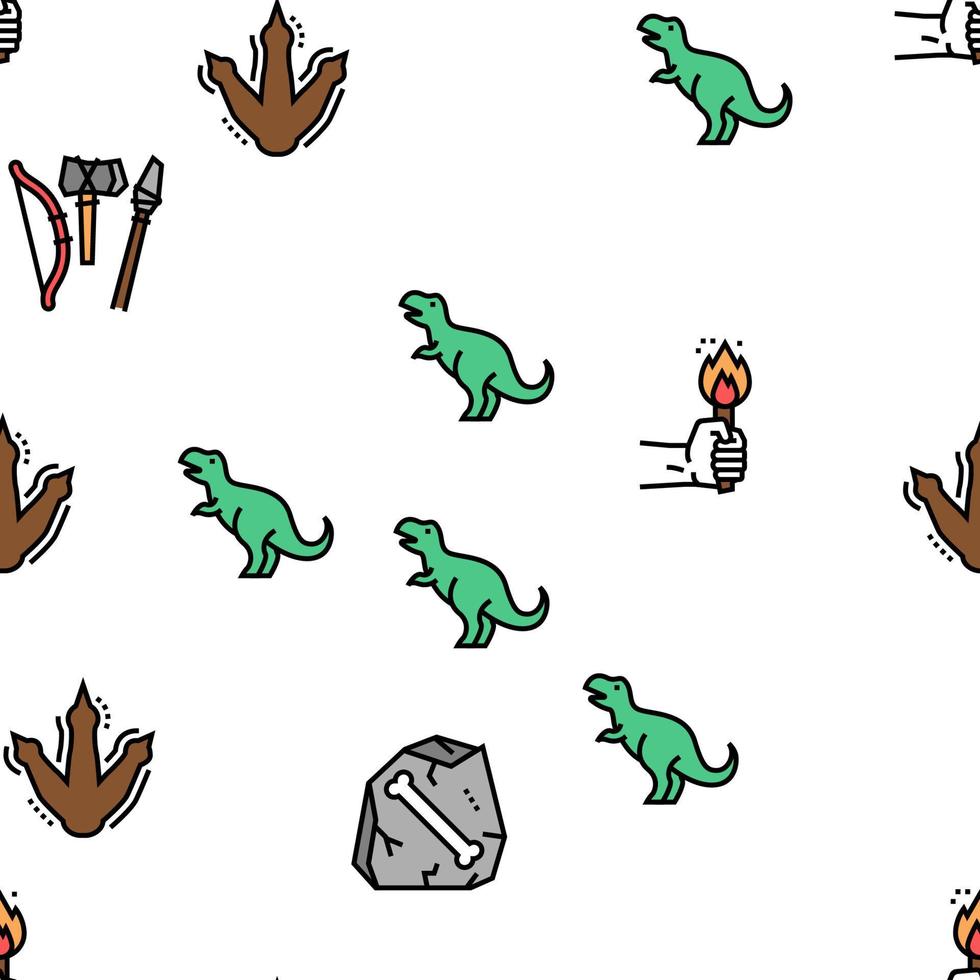 Prehistoric Period Vector Seamless Pattern