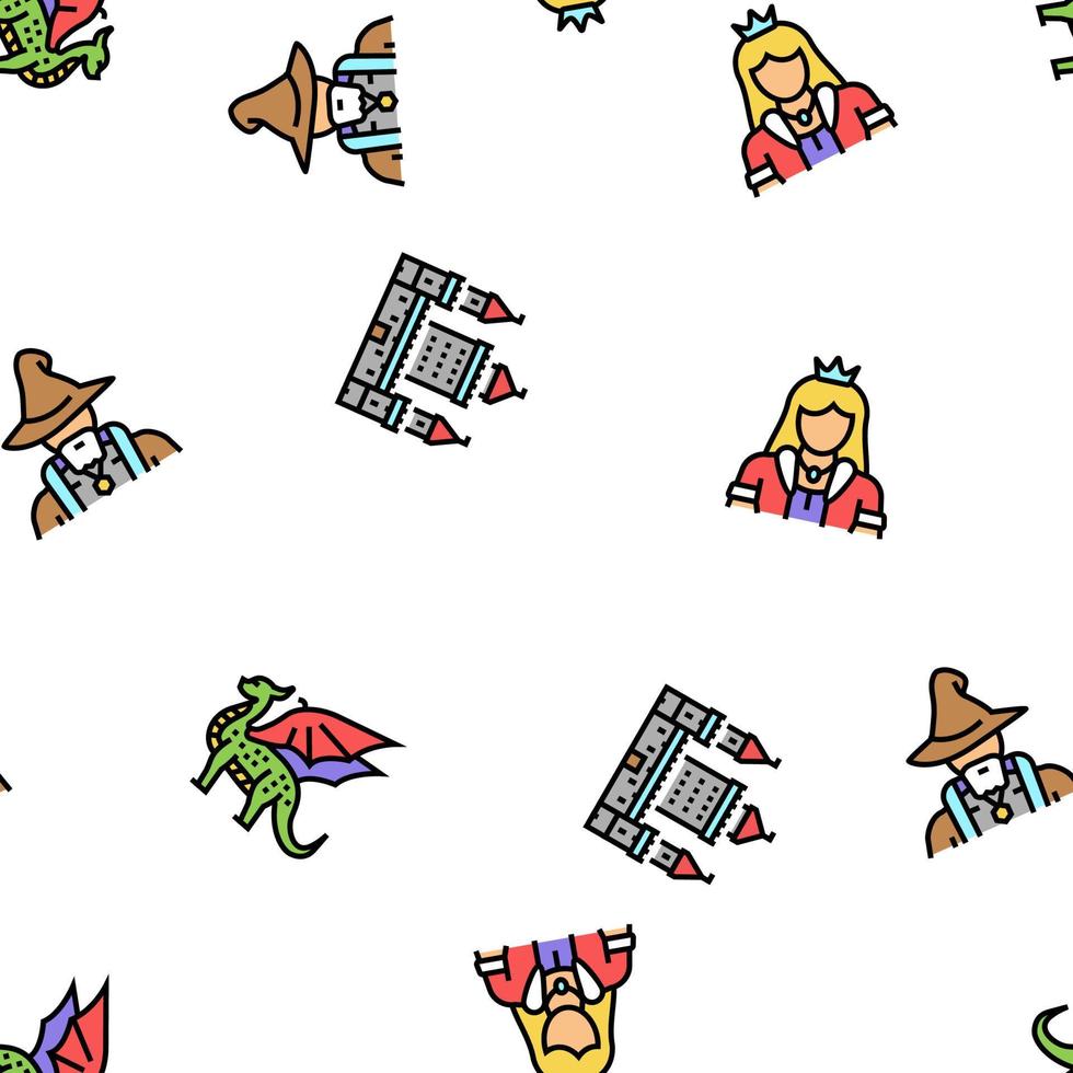 Fairy Tale Magical Story Book Vector Seamless Pattern