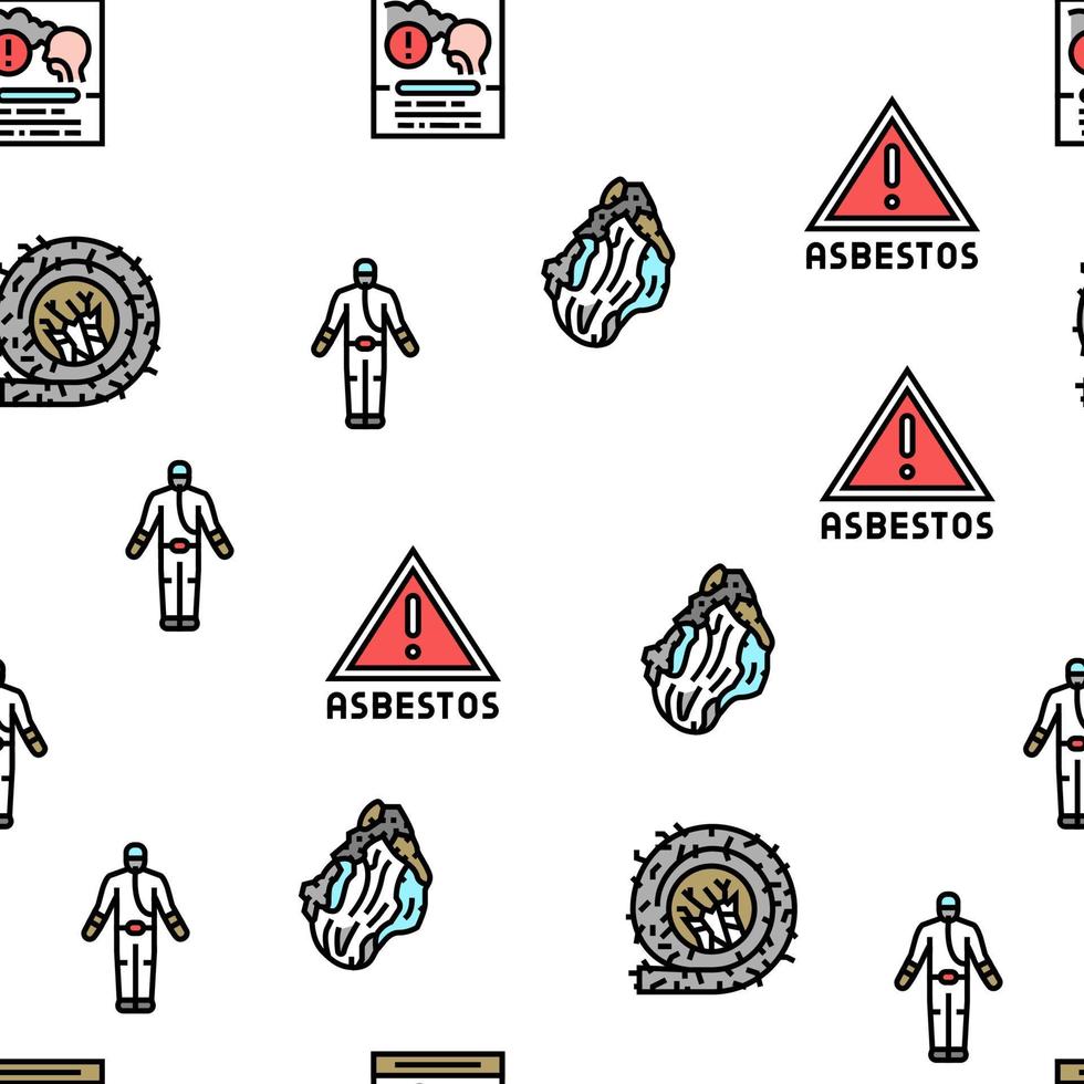 Asbestos Material And Problem Vector Seamless Pattern